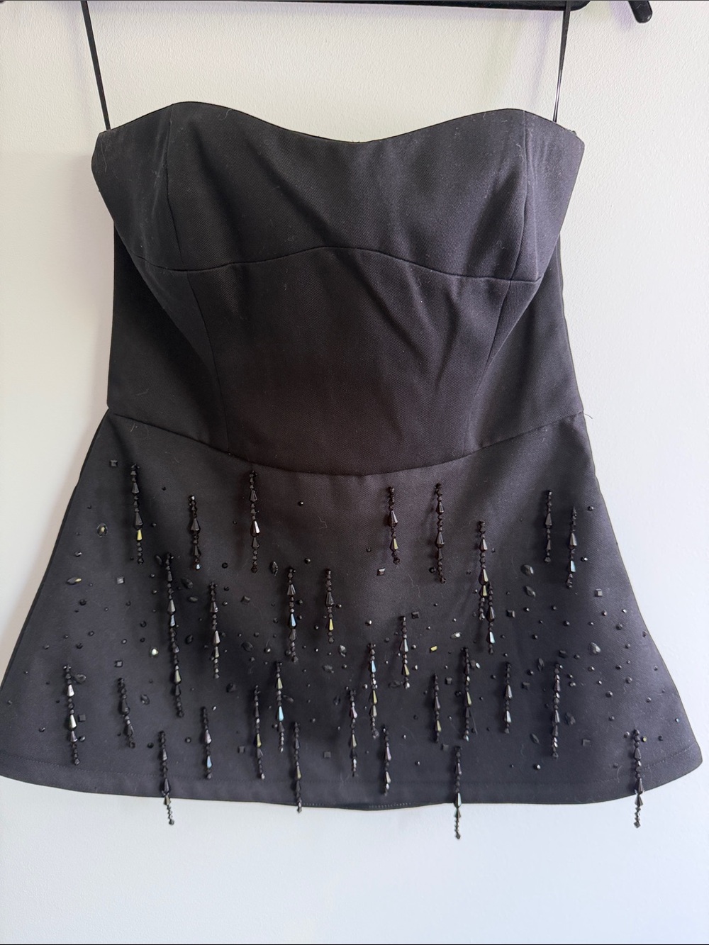 H&M studio Strapless Black Beaded Women's Top